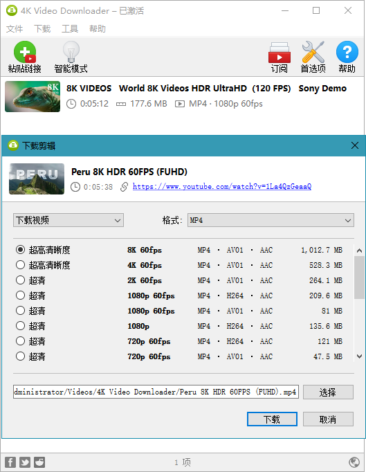 4KVideoDownloade中文便�y版4.21.0.4940�G色版截�D1